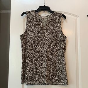 Large animal print sleeveless top